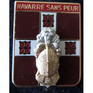 5° RI : insigne métallique du 5° régiment d'infanterie Navarre sans peur fabrication Drago Noisiel G. 2809