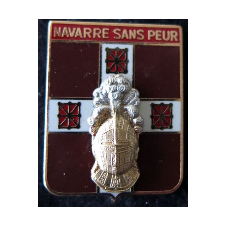 5° RI : insigne métallique du 5° régiment d'infanterie Navarre sans peur fabrication Drago Noisiel G. 2809