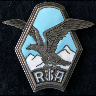 3° RIA : insigne métallique du 3° régiment d'infanterie Alpine fabrication Drago Beranger déposé émail