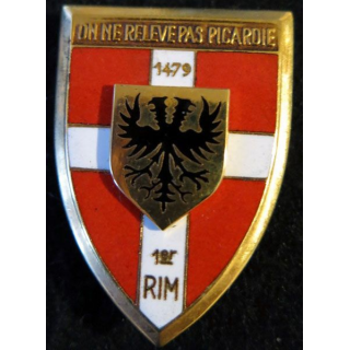 1° RIM : 1° régiment d'infanterie motorisé de fabrication Arthus Bertrand Paris émail de 1964