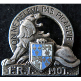 1° RIM : 1° régiment d'infanterie motorisé de fabrication Drago Paris H. 108 émail de 1958