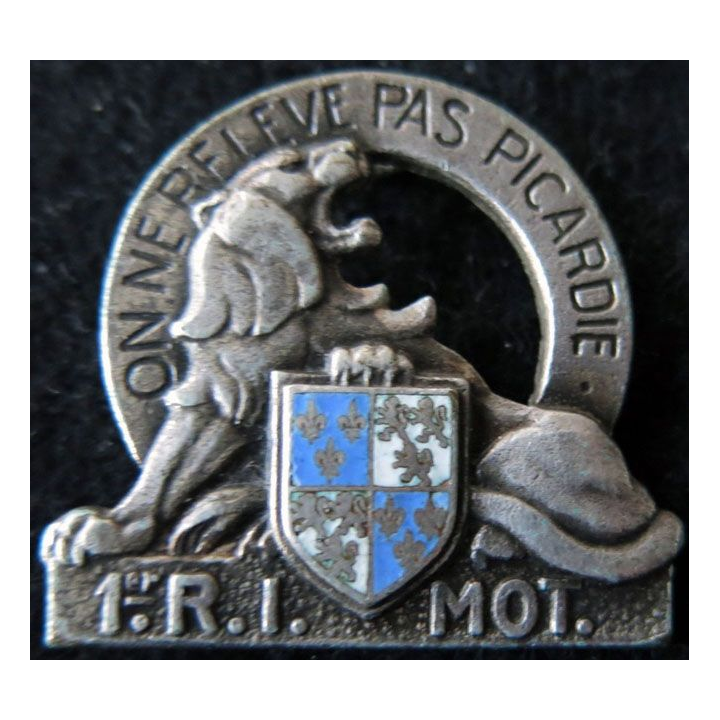 1° RIM : 1° régiment d'infanterie motorisé de fabrication Drago Paris H. 108 émail de 1958