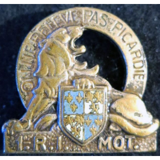 1° RIM : 1° régiment d'infanterie motorisé de fabrication Drago Paris H. 108 émail de 1958