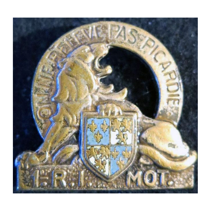 1° RIM : 1° régiment d'infanterie motorisé de fabrication Drago Paris H. 108 émail de 1958