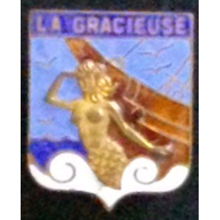 LA GRACIEUSE : Aviso Dragueur La Gracieuse de fabrication Augis en émail