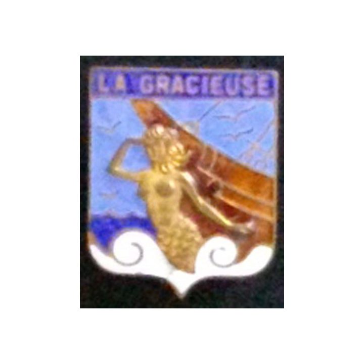 LA GRACIEUSE : Aviso Dragueur La Gracieuse de fabrication Augis en émail