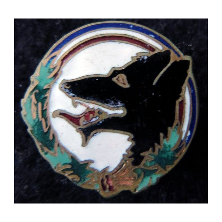 168° RIF : insigne métallique du 168° régiment d''infanterie de forteresse Les Loups du Bois Le Prêtre 25  mm en émail