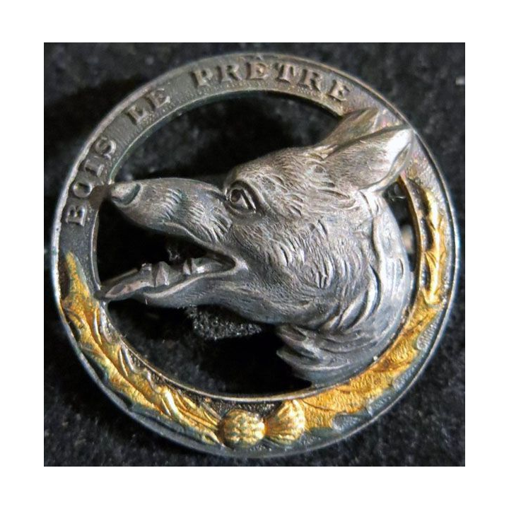168° RIF : insigne métallique du 168° régiment d''infanterie de forteresse Les Loups du Bois Le Prêtre 27 mm embouti