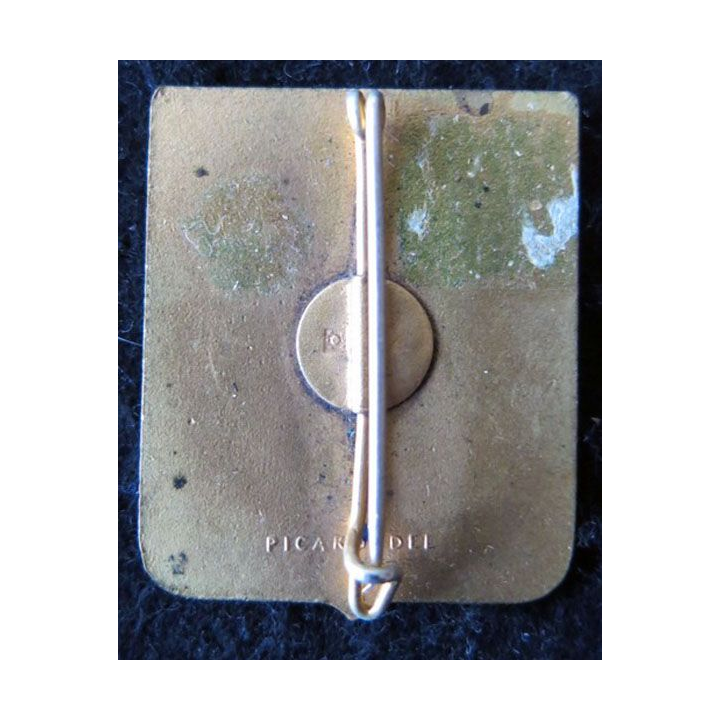 10° RIF : insigne métallique du 10° régiment d''infanterie de forteresse Neustrie Arthus Bertrand (poinçon) Picard Del en émail