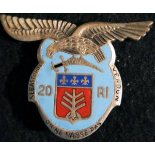 20° RI : 20° régiment d''infanterie de fabrication Arthus Bertrand modèle argenté