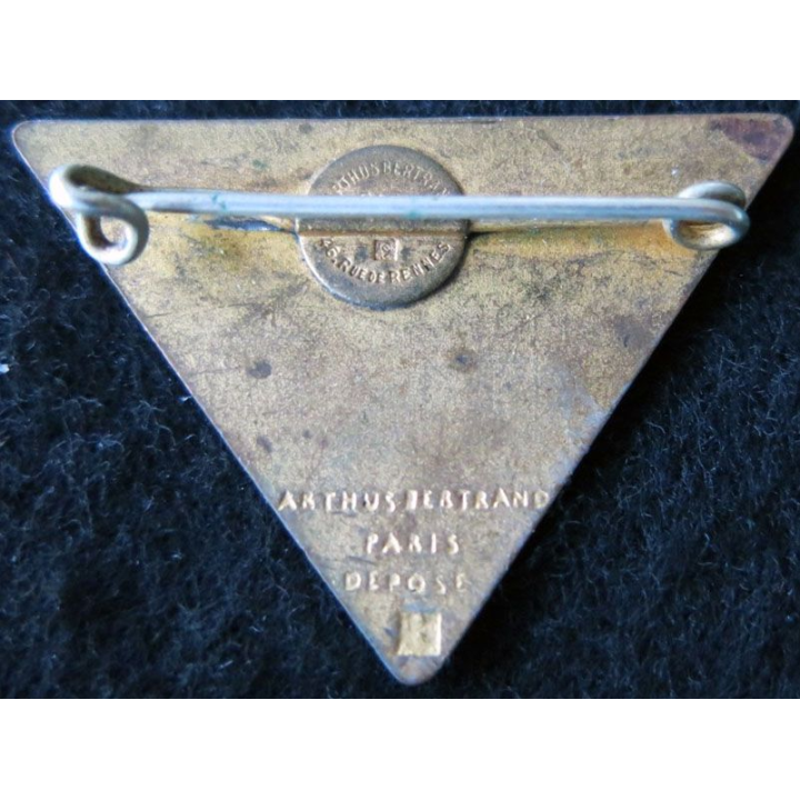 15° RIA : Insigne métallique du 15° régiment d'infanterie alpine de fabrication Arthus Bertrand déposé en émail (éclat)