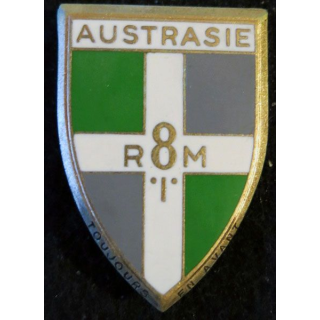 8° RIM : insigne métallique du 8° régiment d'infanterie motorisé Austrasie de fabrication Drago Paris G. 1197