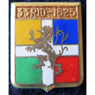 33° RID : insigne métallique du 33° régiment d'infanterie divisionnaire 1625 de fabrication LR Paris G. 2348 en émail