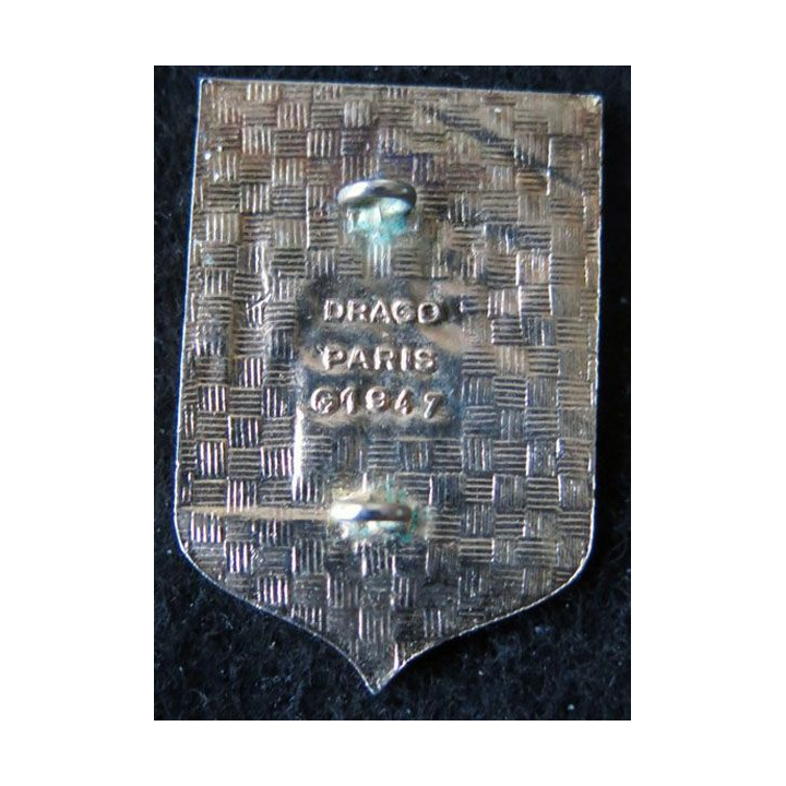 39° RI : insigne métallique du 39° Régiment d'Infanterie de fabrication Drago Paris G. 1947 en émail