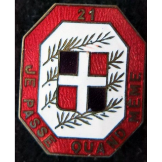 21° RI : 21° régiment d'infanterie de fabrication Moret en émail
