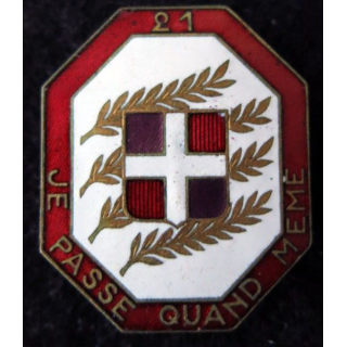 21° RI : 21° régiment d'infanterie de fabrication Arthus Bertrand G. 425 en émail