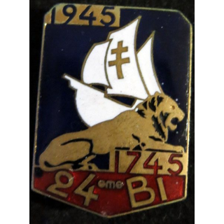 24° RI : 24° régiment d'infanterie 1745 1945 de fabrication Arthus Bertrand Paris en émail