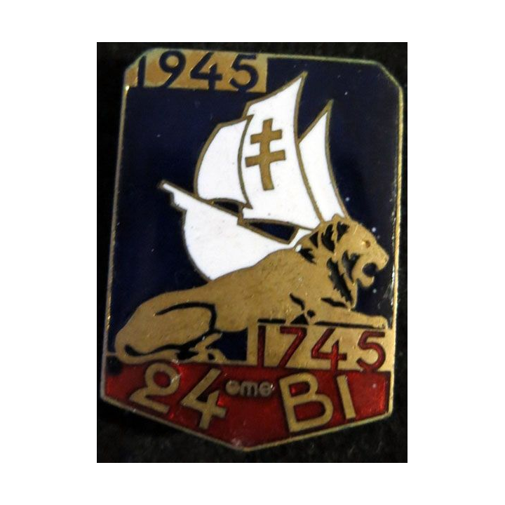 24° RI : 24° régiment d'infanterie 1745 1945 de fabrication Arthus Bertrand Paris en émail