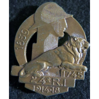 24° RI : 24° régiment d'infanterie 1745 1939 de fabrication Arthus Bertrand poinçon bronze