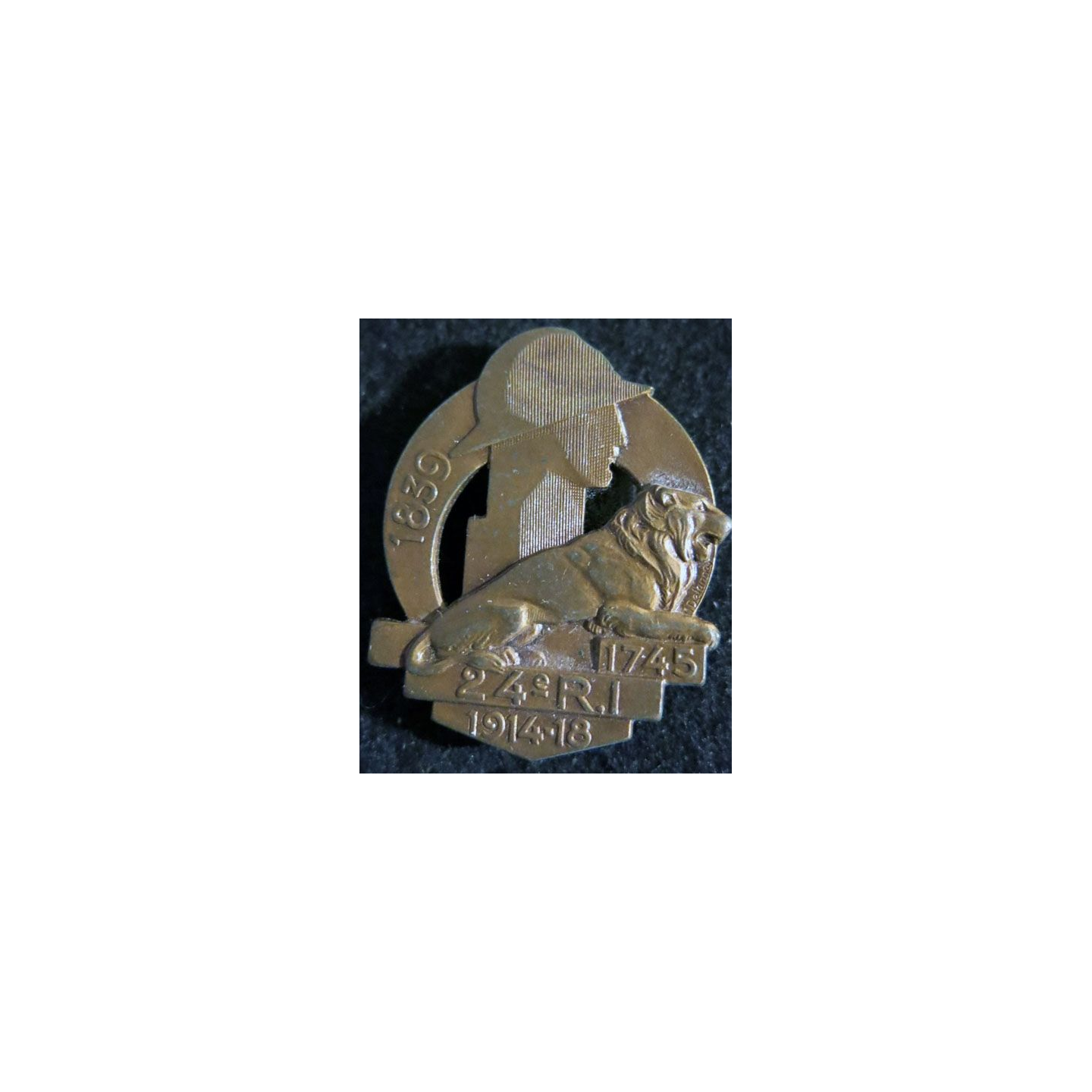 24° régiment d'infanterie 1745 1839 Arthus Bertrand Paris bronze lion
