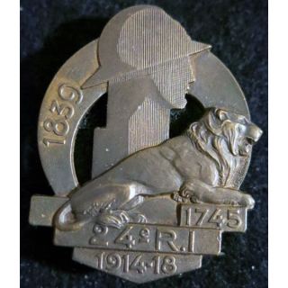 24° RI : 24° régiment d'infanterie 1745 1939 de fabrication Arthus Bertrand poinçon bronze