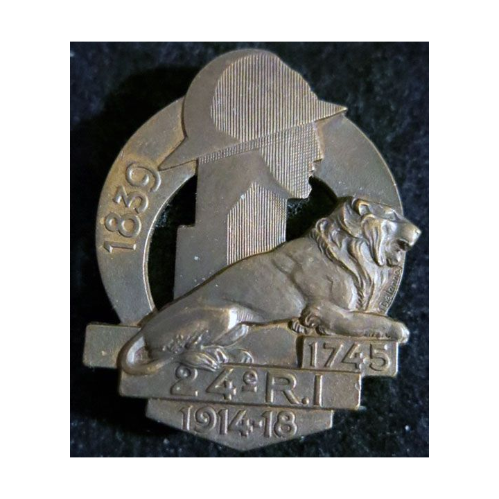 24° RI : 24° régiment d'infanterie 1745 1939 de fabrication Arthus Bertrand poinçon bronze