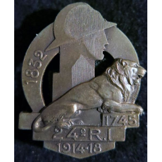 24° RI : 24° régiment d'infanterie 1745 1932 de fabrication Arthus Bertrand poinçon bronze