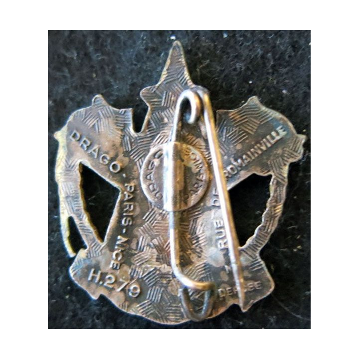 26° RI : Insigne métallique du 26° régiment d'infanterie Drago Romainville déposé H. 279 émail