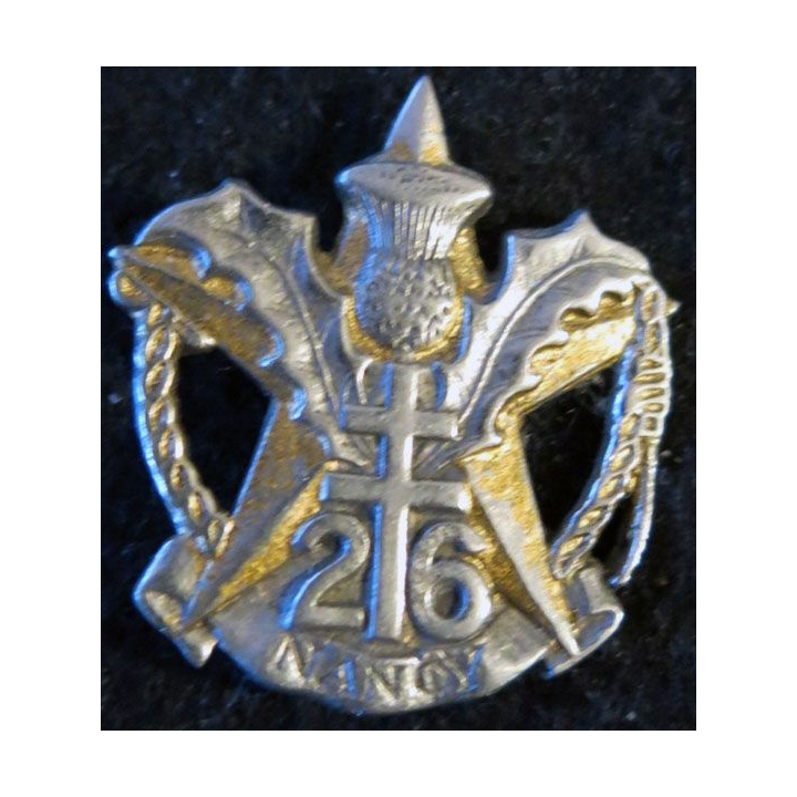 26° RI : Insigne métallique du 26° régiment d'infanterie artisanal  moulage sur Drago