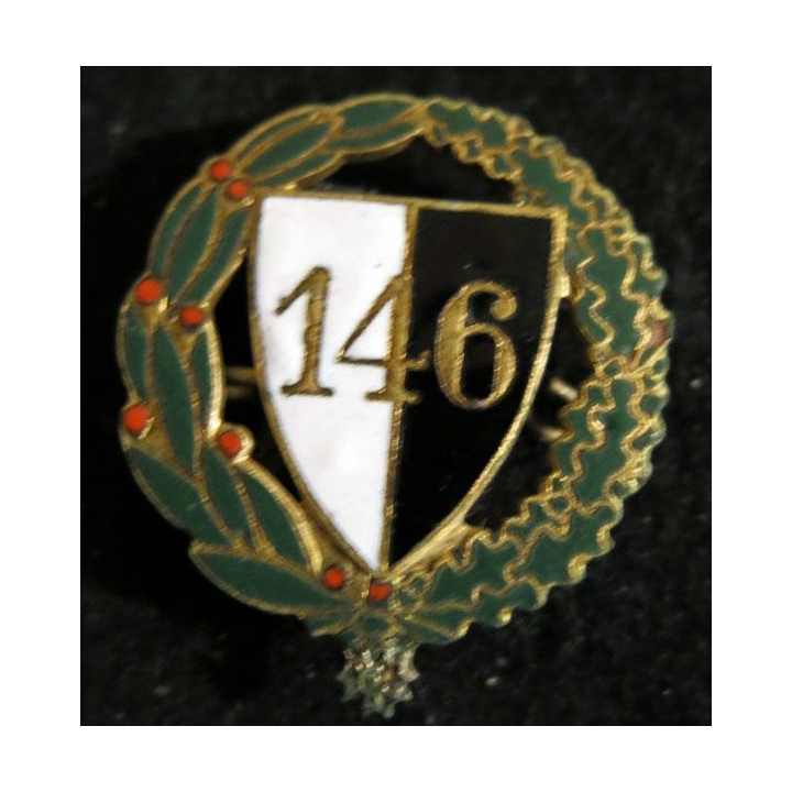 146° RI : insigne métallique du 146° régiment d'infanterie en émail