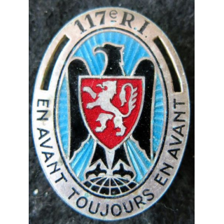 117° RI : 117° régiment d'infanterie de fabrication Arthus Bertrand Paris G. 428 en émail