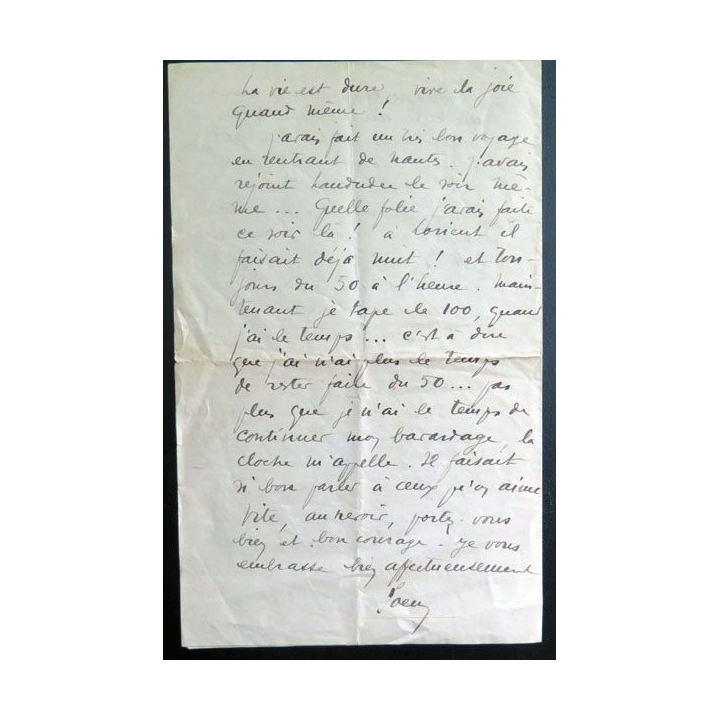 Lettre d'un prêtre professeur en collège à son amie en 1935
