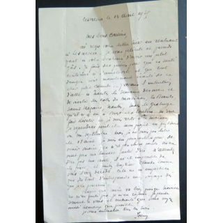 Lettre d'un prêtre à sa cousine en 1935 Finistère Nord