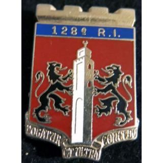 128° RI : insigne du 128° régiment d'infanterie de fabrication Ballard G. 2532