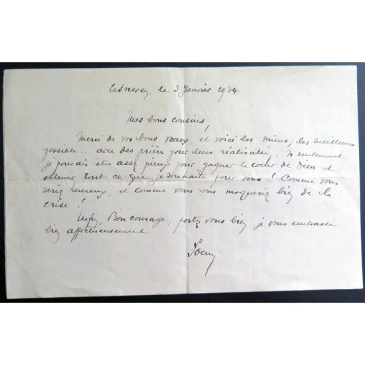 Lettre de voeux du 3 janvier 1934