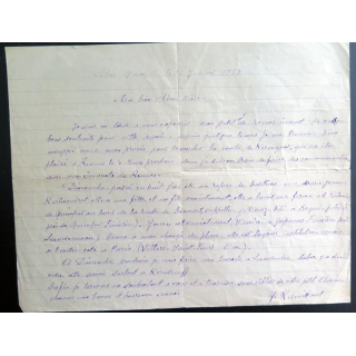 Lettre de voeux du 14 janvier 1937 de Quimper de M. Kerveillant