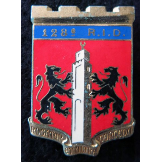 128° RID : insigne du 128° régiment d'infanterie divisionnaire de fabrication Drago Paris G. 2532