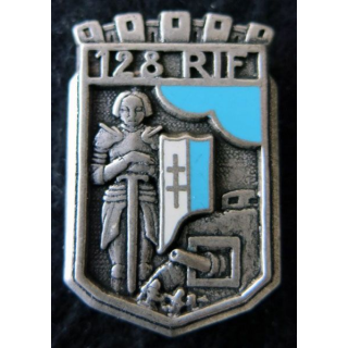128° RIF : insigne du 128° régiment d'infanterie de forteresse de fabrication Ballard