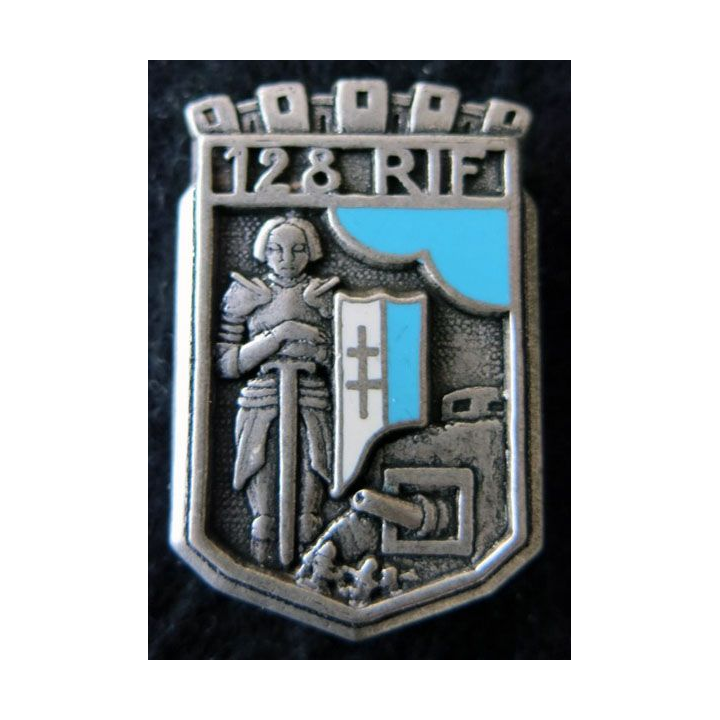 128° RIF : insigne du 128° régiment d'infanterie de forteresse de fabrication Ballard