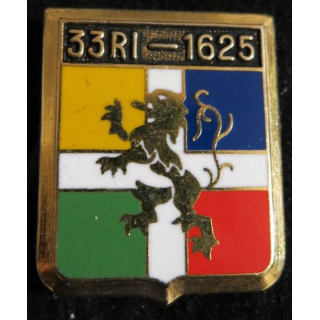 33° RID : insigne métallique du 33° régiment d'infanterie divisionnaire 1625 de fabrication Ballard G. 3954