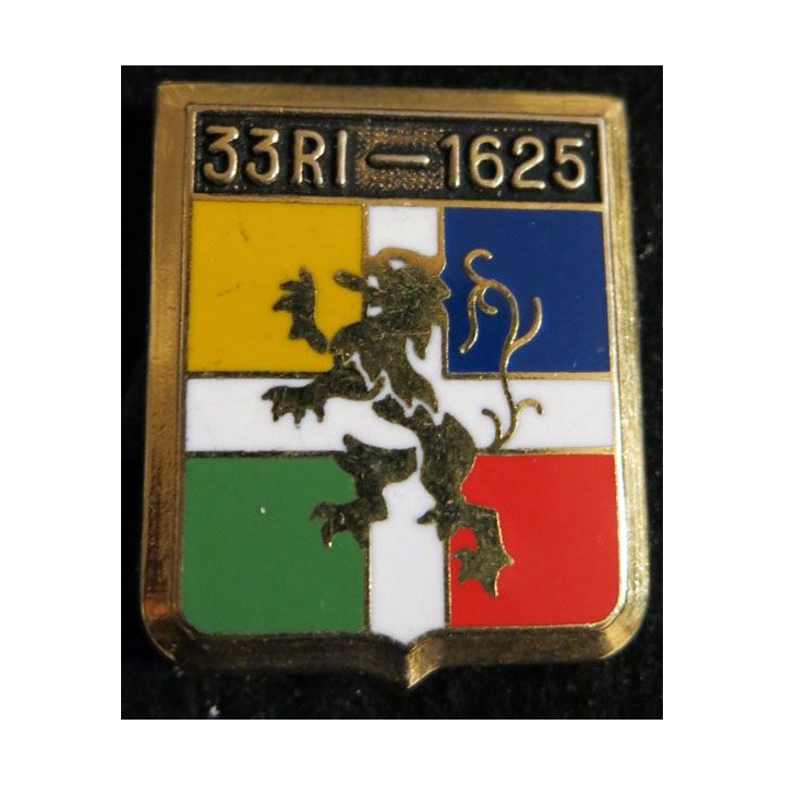 33° RID : insigne métallique du 33° régiment d'infanterie divisionnaire 1625 de fabrication Ballard G. 3954