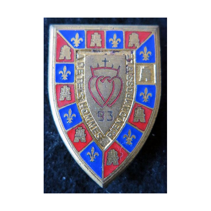 93° RI : 93° régiment d'infanterie de fabrication Drago Paris H. 282 en émail