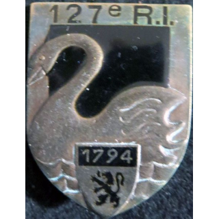127° RID : insigne du 127° régiment d'infanterie divisionnaire 1794 de fabrication Drago Paris G. 2525