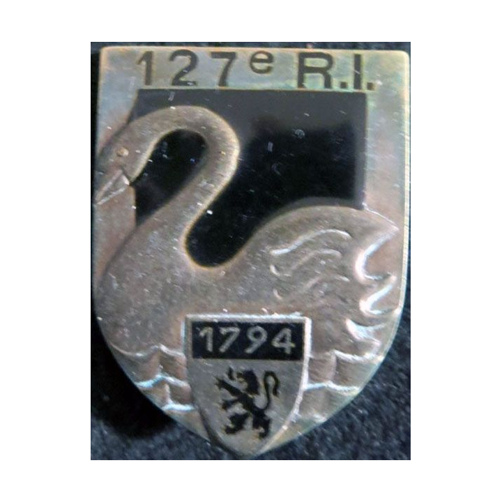 127° RID : insigne du 127° régiment d'infanterie divisionnaire 1794 de fabrication Drago Paris G. 2525