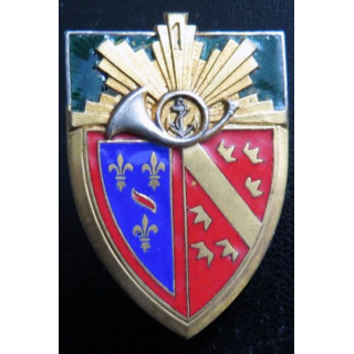 1° régiment de chasseurs, ancre dans cor, de fabrication Drago émail