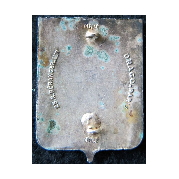 134° RI : insigne métallique du 134° régiment d'infanterie ORADOUR  Drago Paris Béranger déposé peint