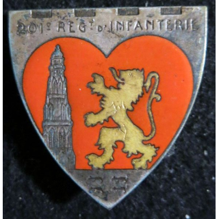 201° RI : 201° régiment d'infanterie de fabrication Mellerio Paris en émail