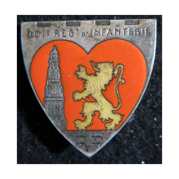 201° RI : 201° régiment d'infanterie de fabrication Mellerio Paris en émail