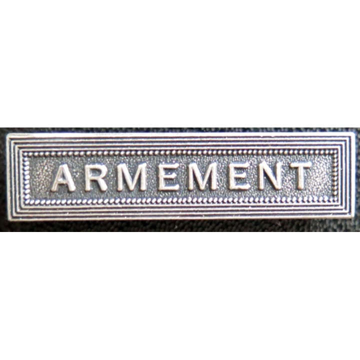 Barrette " ARMEMENT " en métal argenté