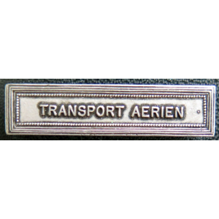 Barrette " TRANSPORT AÉRIEN " en métal argenté